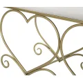 Lavice Heart 105 cm samet zlatá/krémová