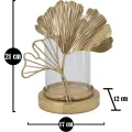 Svícen Leaf 21 cm čirý/zlatý
