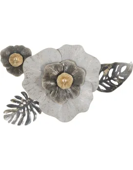 Kovová nástěnná dekorace Edy 74,9x47,6 cm šedá