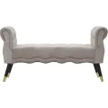 Lavice Paris 120 cm samet šedá/zlatá