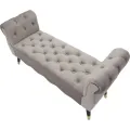 Lavice Paris 120 cm samet šedá/zlatá