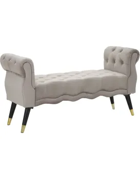 Lavice Paris 120 cm samet šedá/zlatá