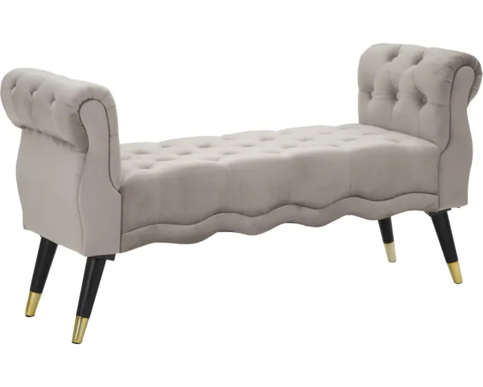 Lavice Paris 120 cm samet šedá/zlatá