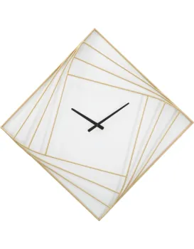 Nástěnné hodiny Line 85 cm zlaté/bílé