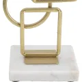 Svícen Marie 31 cm zlatý/mramor
