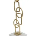 Svícen Marie 31 cm zlatý/mramor