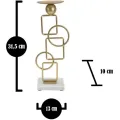Svícen Marie 31 cm zlatý/mramor