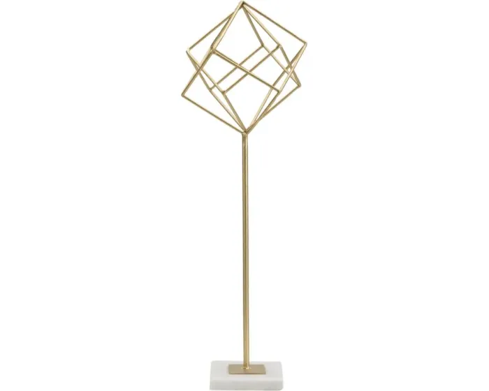 Kovová dekorace Cube 52,5 cm zlatá