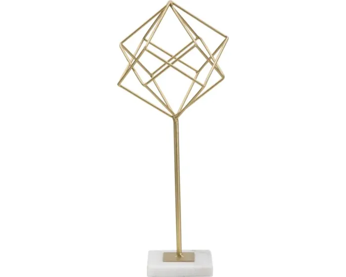Kovová dekorace Cube 41,5 cm zlatá