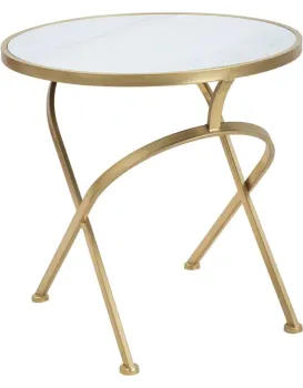 Odkládací stolek Glam 50 cm zlatý/mramor