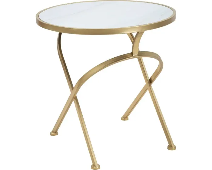 Odkládací stolek Glam 50 cm zlatý/mramor