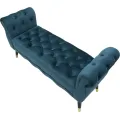 Lavice Paris 120 cm samet tyrkysová/zlatá