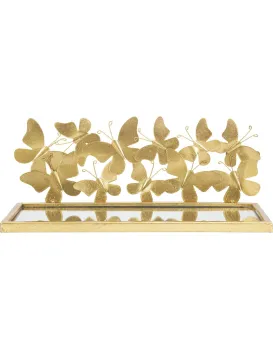 Sada nástěnných polic Butterflies 2 ks zlatá