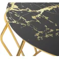 Konferenční stolek Histor 78 cm zlatý/černý mramor