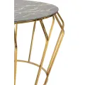 Konferenční stolek Histor 78 cm zlatý/černý mramor
