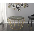 Konferenční stolek Histor 78 cm zlatý/černý mramor