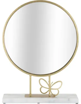 Dekorační zrcadlo Butterfly 30 cm zlaté/mramor