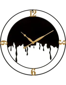 Kovové nástěnné hodiny Splash 66 cm černé/zlaté