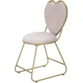 Designová jídelní židle Heart světle růžová/zlatá
