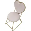 Designová jídelní židle Heart světle růžová/zlatá