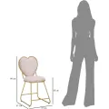 Designová jídelní židle Heart světle růžová/zlatá