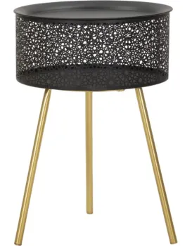 Odkládací stolek Blacky 35 cm černý/zlatý