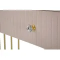 Konzolový stolek Montpellier 100 cm se zásuvkou růžový/zlatý/mramor