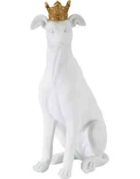 Dekorativní soška Dog 33 cm bílá