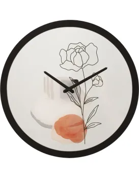 Nástěnné hodiny Flower A 40 cm černé
