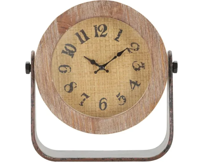 Stolní hodiny Round 24 cm hnědé