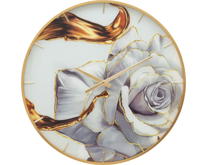 Nástěnné hodiny Glass Rose 60 cm vícebarevné/zlaté