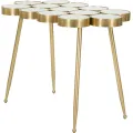 Konferenční stolek Buttle 100 cm bílý/zlatý