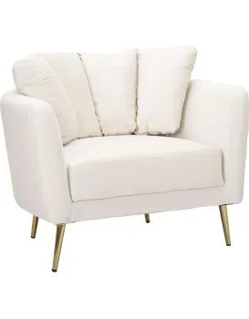Designové křeslo Kiev krémové/zlaté