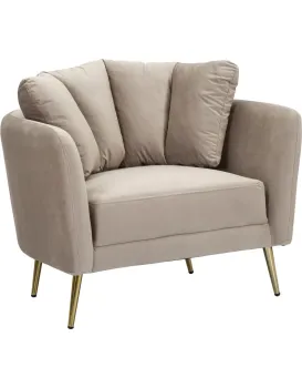 Designové křeslo Kiev šedé/zlaté