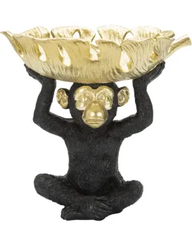 Dekorativní soška Monkey černo-žlatá