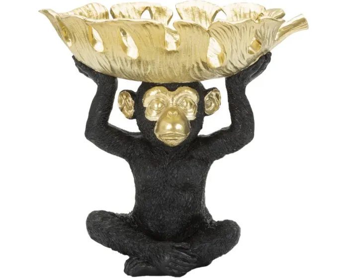Dekorativní soška Monkey černo-žlatá