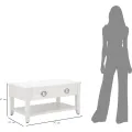 Konferenční stolek Shine 90 cm se zásuvkami bílý