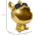 Dekorativní miska Dog 17 cm zlatá