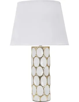 Stolní lampa Glam Carv 56 cm bílo-zlatá