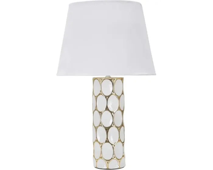 Stolní lampa Glam Carv 56 cm bílo-zlatá