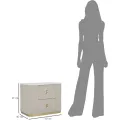 Noční stolek Beauty 60 cm béžový/zlatý