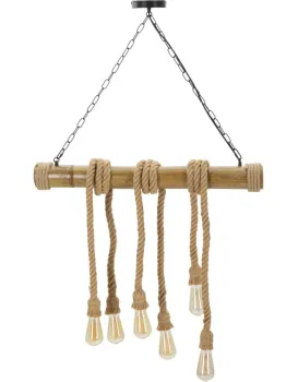 Závěsný lustr Bamboo 120 cm hnědý