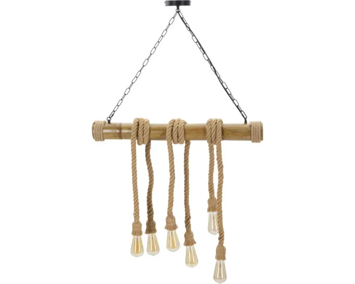 Závěsný lustr Bamboo 120 cm hnědý