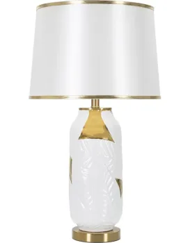Stolní lampa Ceramic 70 cm bílo-zlatá