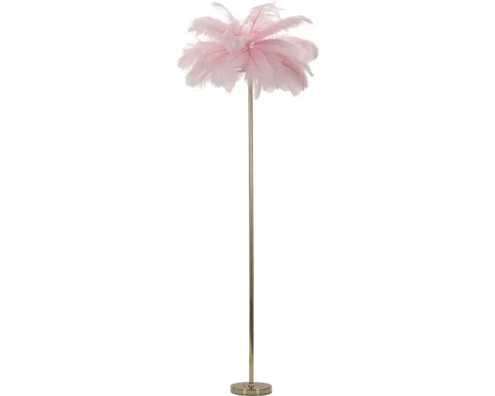 Stojací lampa Palm 160 cm růžová/zlatá