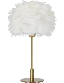 Stolní lampa Ball Feather 50 cm bílo-zlatá