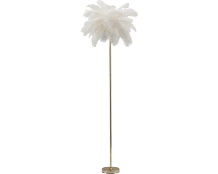 Stojací lampa Palm 160 cm bílá/zlatá