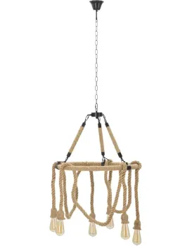 Závěsný lustr Rope 90 cm hnědý