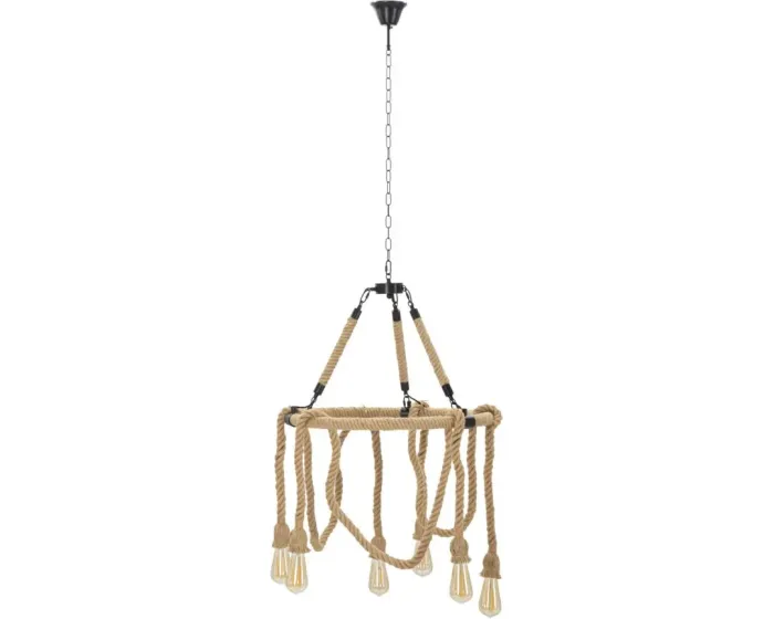 Závěsný lustr Rope 90 cm hnědý