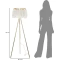 Stojací lampa Feather 147 cm bílá/zlatá